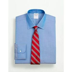 NWT Brooks Brothers Supima Cotton Non-Iron Pinpoint Oxford Ansley Collar Shirt